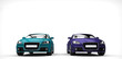 Purple And Teal Car