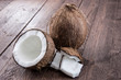Cracked Coconut on wood