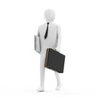 3d Businessman Goes to a Meeting