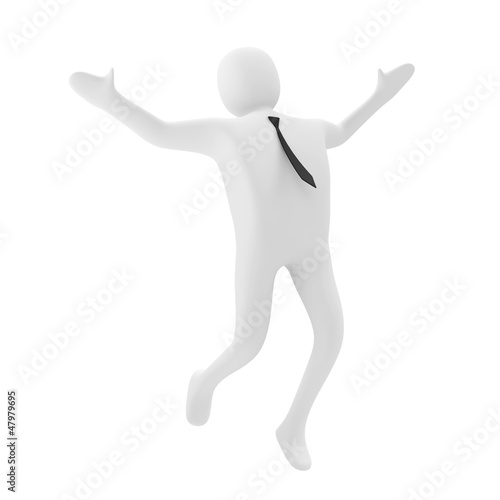 Illustration: 3d Business Man Jumping with Joy 3d Business Man Jumping with Joy