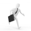 3d Businessman Late for a Meeting