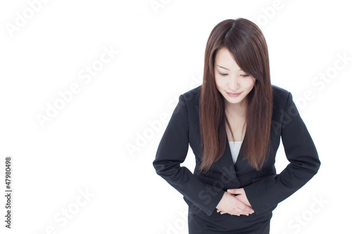 Photo: おじぎする女性 おじぎする女性