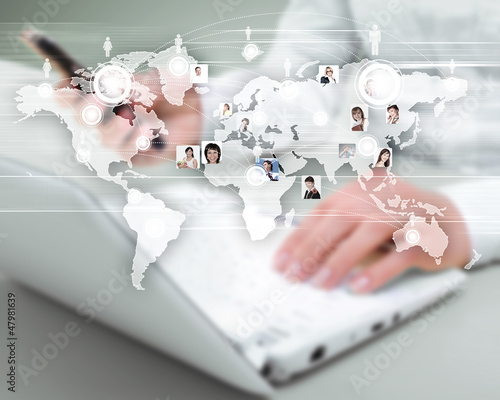 Photo: Symbol of social network Symbol of social network