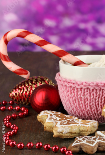 Photo: Cup of coffee with Christmas sweetness Cup of coffee with Christmas sweetness