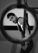 Crossfit dip ring man workout at gym