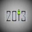vector illustration of 2013 in panel of sound mixer console