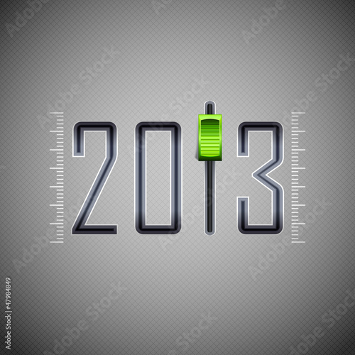 Vector: vector illustration of 2013 in panel of sound mixer console vector illustration of 2013 in panel of sound mixer console