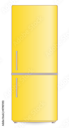 Vector: isolated yellow modern refrigerator isolated yellow modern refrigerator