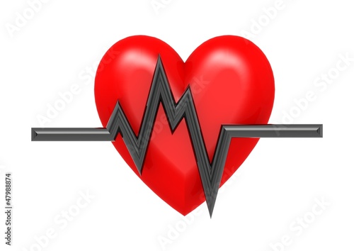 Illustration: Heart and cardiogram Heart and cardiogram