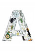 Foto: mechanical alphabet made from electronic part, Letter a mechanical alphabet made from electronic part, Letter a