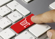 shop cart keyboard key. Finger