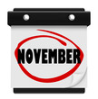 Illustration: November Word Wall Calendar Change Month Schedule November Word Wall Calendar Change Month Schedule
