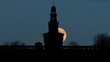 Italy Milan Castello Sforzesco moonrise