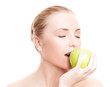 woman eating an apple