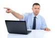 Businessman shows his hand, You are fired