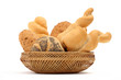 Photo: bread composition of various rolls in a basket bread composition of various rolls in a basket