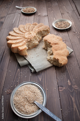 Photo: Rustic bread with sesame seeds Rustic bread with sesame seeds