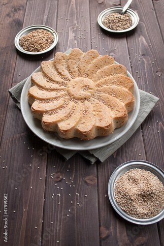 Photo: Rustic bread with sesame seeds Rustic bread with sesame seeds