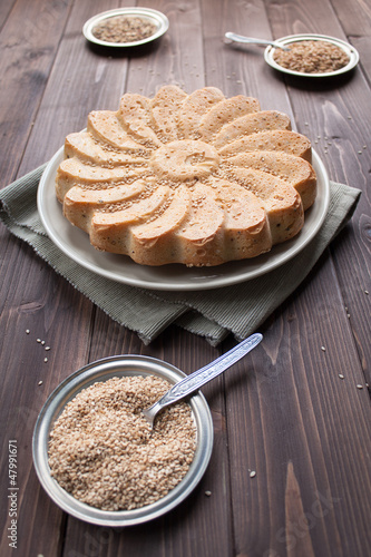 Photo: Rustic bread with sesame seeds Rustic bread with sesame seeds