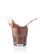 Photo: Splash in a glass of chocolate milkshake Splash in a glass of chocolate milkshake