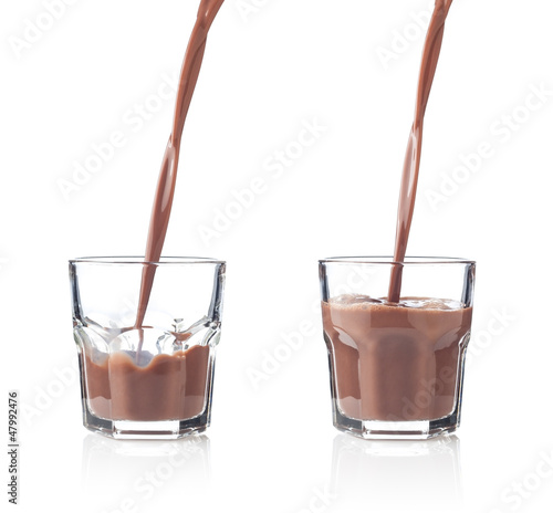 Photo: Filling glass of chocolate milkshake Filling glass of chocolate milkshake