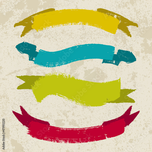Vector: Set of grunge ribbons Vector illustration. Retro banners Set of grunge ribbons Vector illustration. Retro banners