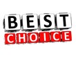 Illustration: 3D Best Choice Button Click Here Block Text 3D Best Choice Button Click Here Block Text
