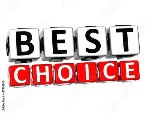 Illustration: 3D Best Choice Button Click Here Block Text 3D Best Choice Button Click Here Block Text