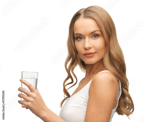 Photo: woman with glass of water woman with glass of water