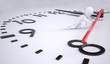White 3d man pushing second hand watches