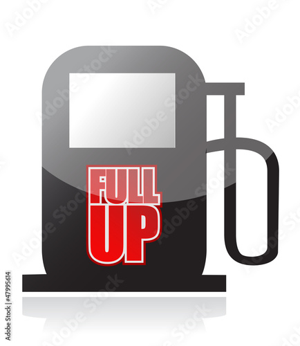 Illustration: pump and the words Fuel Up on its front pump and the words Fuel Up on its front