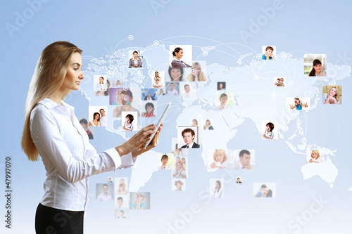 Photo: Business person and finance related background Business person and finance related background