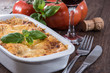 Baking dish with Lasagne