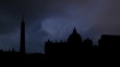 Italy Vatican city Piazza San Pietro night storm