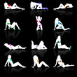 Set of women in bikini, vector