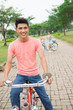 Happy cyclist