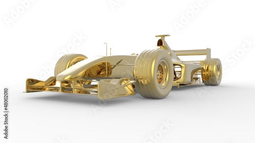 Illustration: Gold race car Gold race car