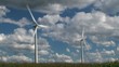 Wind turbines at field