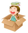 A girl in a box