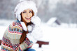 Young woman winter portrait. Shallow dof.