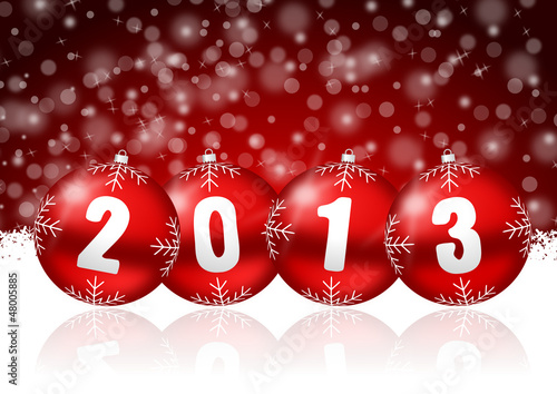 Illustration: 2013 new years illustration with christmas balls 2013 new years illustration with christmas balls