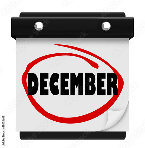 Illustration: December Word Wall Calendar Change Month Winter Christmas December Word Wall Calendar Change Month Winter Christmas