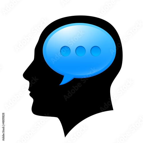 Vector: The man in the head with sms The man in the head with sms