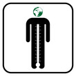 eco man symbol with thermometer or business man under stress, ve