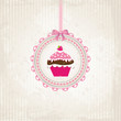 Vintage Frame with Cupcake