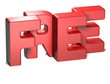 3D Word Free on white background