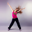 Pretty Young Woman Enjoying Zumba Fitness