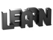 3D Word Learn on white background