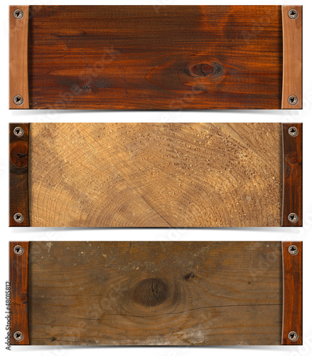 Illustration: Set of Wooden Headers Set of Wooden Headers