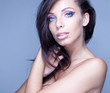 fashion style portrait of delicate brunette woman 